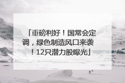 重磅利好！国常会定调，绿色制造风口来袭！12只潜力股曝光