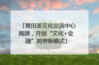 青田茶文化交流中心揭牌，开创“文化+金融”跨界新模式