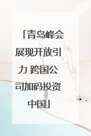 青岛峰会展现开放引力 跨国公司加码投资中国