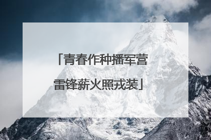 青春作种播军营 雷锋薪火照戎装