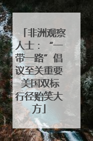 非洲观察人士：“一带一路”倡议至关重要 美国双标行径贻笑大方