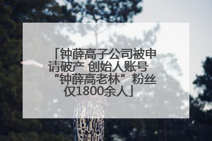 钟薛高子公司被申请破产 创始人账号“钟薛高老林”粉丝仅1800余人