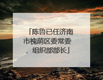 陈鲁已任济南市槐荫区委常委、组织部部长