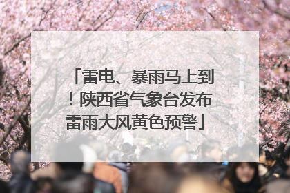 雷电、暴雨马上到！陕西省气象台发布雷雨大风黄色预警