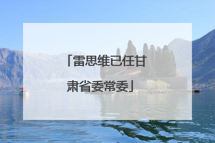 雷思维已任甘肃省委常委