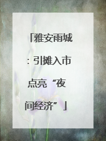 雅安雨城：引摊入市 点亮“夜间经济”
