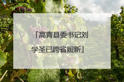 高青县委书记刘学圣已跨省履新