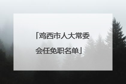 鸡西市人大常委会任免职名单