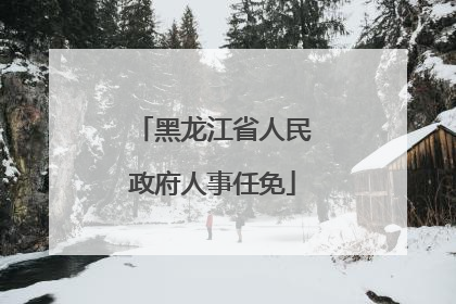 黑龙江省人民政府人事任免