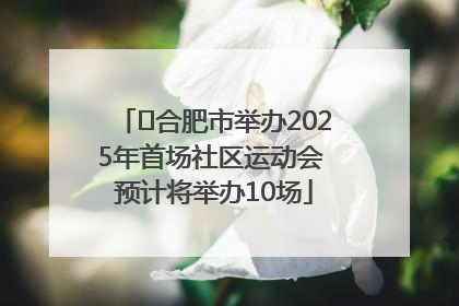 ﻿合肥市举办2025年首场社区运动会 预计将举办10场