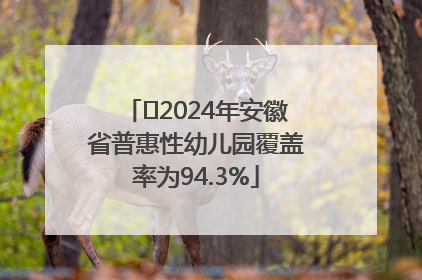 ﻿2024年安徽省普惠性幼儿园覆盖率为94.3%