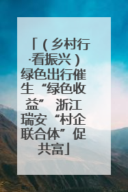 （乡村行·看振兴）绿色出行催生“绿色收益” 浙江瑞安“村企联合体”促共富