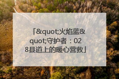 "火焰蓝"守护者：028县道上的暖心营救