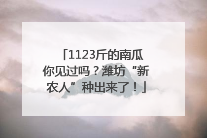 1123斤的南瓜你见过吗？潍坊“新农人”种出来了！