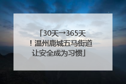 30天→365天！温州鹿城五马街道让安全成为习惯