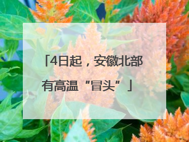 4日起，安徽北部有高温“冒头”