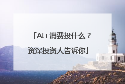 AI+消费投什么？资深投资人告诉你